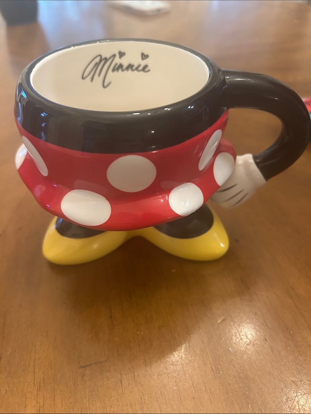 Disney Parks Minnie Mouse Polka Dot Ceramic Mug in Red, White, Black & Yellow
